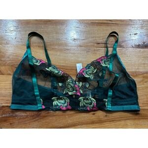 Adore Me Emilie Lotus Pond Green Unlined Bralette Size 3X